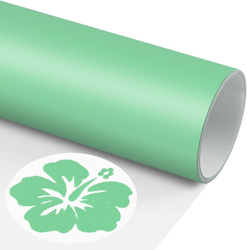 TransWonder Mint Green Puff Vinyl Heat Transfer - 3D Puff Heat Transfer Vinyl HTV Iron on Vinyl for T Shirts Compatible with Cricut Air or Maker (12"x6') - Image 1